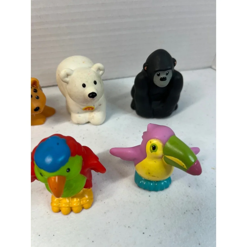Fisher Price Little People Zoo Animal Figures Lot Giraffe Monkey Gorilla 10pc